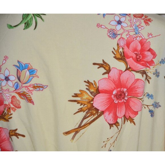 Shein Curve Womens 3XL Butter Yellow Floral Maxi Dress Faux Wrap Cottage Core - Picture 8 of 12